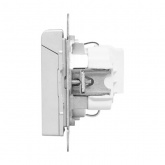 Механизм розетки EKF 2P+E 16А с защитными шторками с крышкой IP44 Эпика алюминий