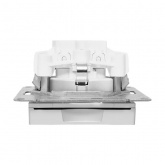 Механизм розетки EKF 2P+E 16А с защитными шторками с крышкой IP44 Эпика алюминий