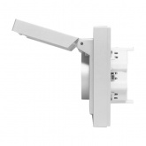 Двойная розетка EKF 2х2P+E 16А с защитными шторками с крышкой с рамкой IP44 Эпика алюминий