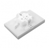 Двойная розетка EKF 2х2P+E 16А с защитными шторками с крышкой с рамкой IP44 Эпика алюминий