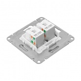 Механизм двойной компьютерной розетки EKF RJ45 кат.5 Эпика алюминий