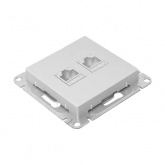 Механизм двойной компьютерной розетки EKF RJ45 кат.5 Эпика алюминий