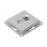 Механизм розетки EKF TV+RJ45 (cat5) Эпика алюминий