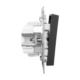 Механизм выключателя 2-клавишного EKF 10А Эпика черный