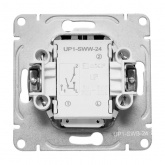 Механизм выключателя 2-клавишного EKF с подсветкой 10А Эпика черный