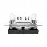 Механизм выключателя 2-клавишного EKF с подсветкой 10А Эпика черный