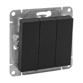 Механизм выключателя 3-клавишного EKF 10А Эпика черный