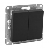 Механизм переключателя 2-клавишного EKF 10А Эпика черный