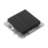 Механизм переключателя 2-клавишного EKF 10А Эпика черный