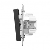 Механизм переключателя 2-клавишного EKF 10А Эпика черный