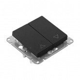 Механизм 2-клавишного кнопочного выключателя EKF для жалюзи Эпика черный