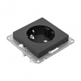 Механизм розетки EKF 2P+E 16А Эпика черный