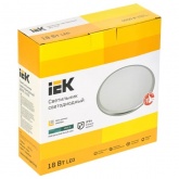 Светильник светодиодный ИЭК LED ДПБ 3103 18Вт 4000K 1350Lm IP54 круг серебро
