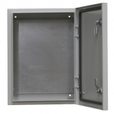 Корпус металлический навесной с монтажной панелью DEKraft ЩРНМ 2.0 300х300х200 IP31 RAL7035