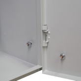 Корпус металлический навесной с монтажной панелью DEKraft ЩРНМ 2.0 400х300х150 IP31 RAL7035