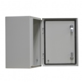 Корпус металлический навесной с монтажной панелью DEKraft ЩРНМ 2.0 400х300х150 IP55 RAL7035