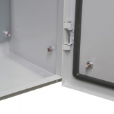 Корпус металлический навесной с монтажной панелью DEKraft ЩРНМ 2.0 400х300х150 IP55 RAL7035