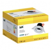 Светильник светодиодный поворотный ИЭК PRO ДВО 1812 7Вт 4200K 700Lm IP20 круг белый