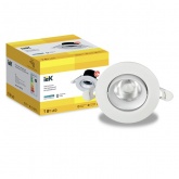 Светильник светодиодный поворотный ИЭК PRO ДВО 1812 7Вт 4200K 700Lm IP20 круг белый