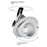 Светильник светодиодный поворотный ИЭК PRO ДВО 1822 35Вт 4200K 4200Lm IP20 круг белый