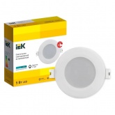 Светильник светодиодный ИЭК LED ДВО 1711 5Вт 4200K 380Lm IP40 круг белый d65/D100x30mm