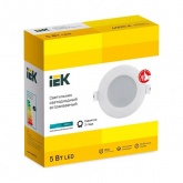 Светильник светодиодный ИЭК LED ДВО 1711 5Вт 4200K 380Lm IP40 круг белый d65/D100x30mm