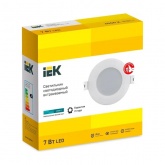 Светильник светодиодный ИЭК LED ДВО 1712 7Вт 4200K 490Lm IP40 круг белый d80/D115x30,5mm