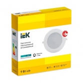 Светильник светодиодный ИЭК LED ДВО 1713 9Вт 4200K 750Lm IP40 круг белый d105/D145x31mm