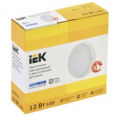 Светильник ИЭК LED ДПО 2014Д 12Вт 6500K 342Lm IP54 дежурный режим круг белый с акустическим датчиком