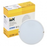 Светильник ИЭК LED ДПО 2014Д 12Вт 6500K 342Lm IP54 дежурный режим круг белый с акустическим датчиком