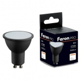 Лампа светодиодная Feron PRO LB-1608 MR16 8W 2700K 220V GU10 530Lm 120° 57х50mm в черном корпусе