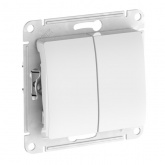 Двухклавишный выключатель SE Glossa 10A механизм быстрозажимные клеммы, белый