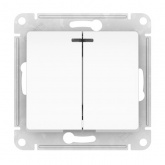 Двухклавишный выключатель с подсветкой SE Glossa 10A механизм быстрозажимные клеммы, белый