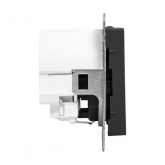 Механизм розетки EKF 2P+E 16А с USB-C - 2шт со шторками Эпика черный