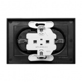 Двойная розетка EKF 2х2P+E 16А с защитными шторками с рамкой Эпика черный