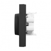 Двойная розетка EKF 2х2P+E 16А с защитными шторками с рамкой Эпика черный