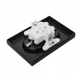 Двойная розетка EKF 2х2P+E 16А с защитными шторками с рамкой Эпика черный