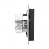 Механизм розетки EKF 2P без заземления 16А Эпика черный