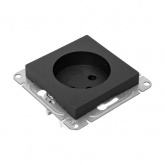 Механизм розетки EKF 2P без заземления 16А с защитными шторками Эпика черный