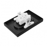 Двойная розетка EKF без заземления 2х2P 16А с защитными шторками с рамкой Эпика черный