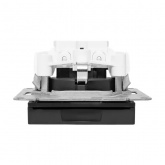 Механизм розетки EKF 2P+E 16А с защитными шторками с крышкой IP44 Эпика черный