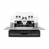 Механизм розетки EKF 2P+E 16А с защитными шторками с крышкой IP44 Эпика черный