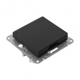 Механизм розетки EKF 2P+E 16А с защитными шторками с крышкой IP44 Эпика черный