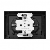 Двойная розетка EKF 2х2P+E 16А с защитными шторками с крышкой с рамкой IP44 Эпика черный