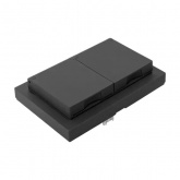 Двойная розетка EKF 2х2P+E 16А с защитными шторками с крышкой с рамкой IP44 Эпика черный