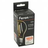 Лампа светодиодная филаментная Feron PRO LB-1106 A60 6W 2700K 175-265V E27 960Lm теплый свет