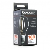 Лампа светодиодная филаментная Feron PRO LB-1106 A60 6W 4000K 175-265V E27 980Lm холодный свет