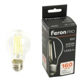 Лампа светодиодная филаментная Feron PRO LB-1108 A60 8W 4000K 175-265V E27 1300Lm холодный свет