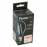 Лампа светодиодная филаментная Feron PRO LB-1108 A60 8W 6400K 175-265V E27 1320Lm дневной свет