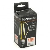Лампа светодиодная филаментная Feron PRO LB-1112 A60 12W 2700K 175-265V E27 1920Lm теплый свет